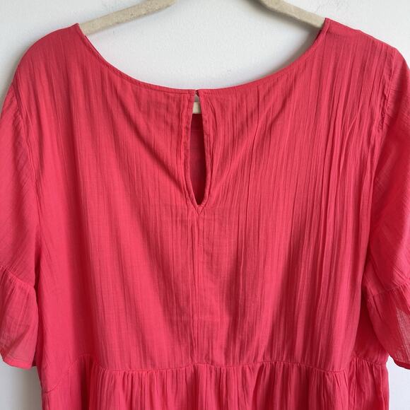 Crown & Ivy Plus Size 2X Flutter Short Sleeves Floral Embroidered Dress Boho - Picture 6 of 12